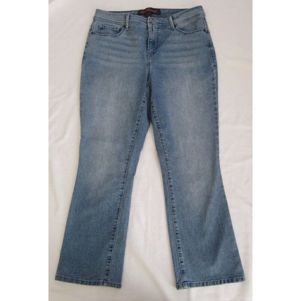 Women's Gloria Vanderbilt Missy Crop Flare Denim Jeans Sz 8 (WP240)